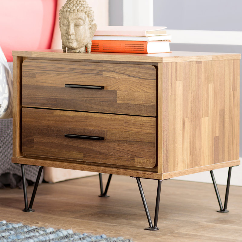 Mistana™ Wolfe 2Drawer Nightstand & Reviews Wayfair
